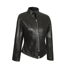 Women's Black Slim Fit Premium Leather Jacket