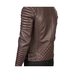 Men's Asymmetrical Quilted Moto Jacket