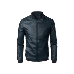 Navy Dodge Men's Slim Fit Original Leather Jacket