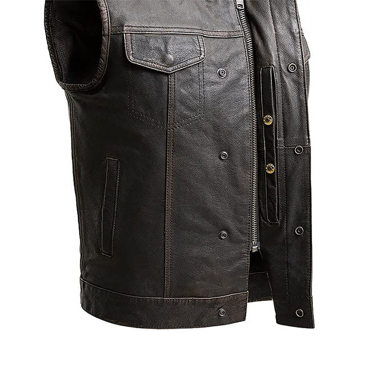 Men's Shooter Original Leather Moto Vest