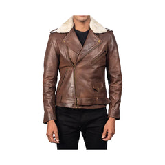 Men's Asymmetrical Leather Moto Jacket