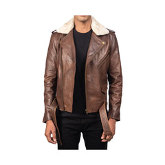 Men's Asymmetrical Leather Moto Jacket