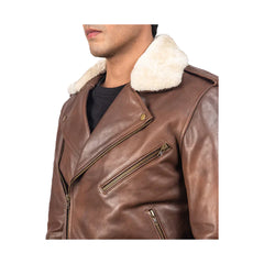 Men's Asymmetrical Leather Moto Jacket