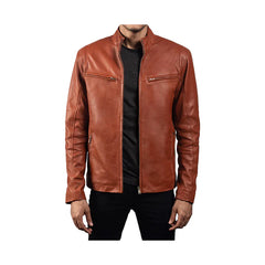 Men's Biker Slim Fit Leather Jacket