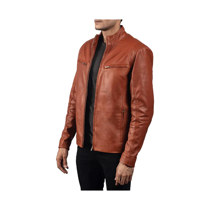 Men's Biker Slim Fit Leather Jacket