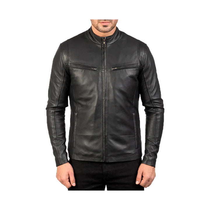 Men's Biker Slim Fit Leather Jacket
