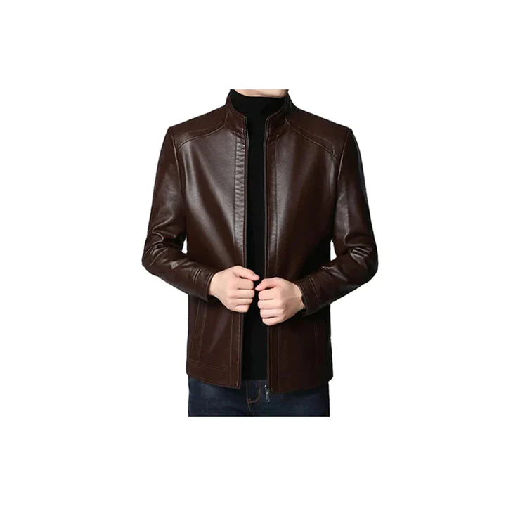 Men's Dark Brown Johnson Slim Fit Original Leather Jacket