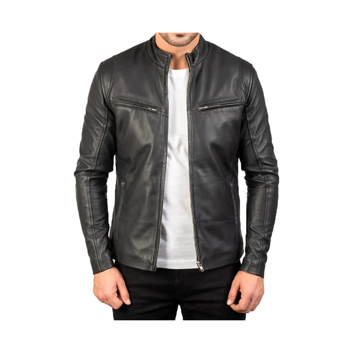 Men's Biker Slim Fit Leather Jacket