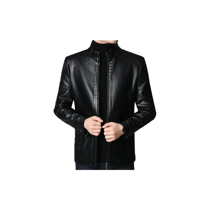 Men's Black Johnson Slim Fit Original Leather Jacket