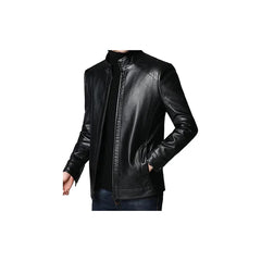 Men's Black Johnson Slim Fit Original Leather Jacket