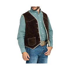 Men's Brown Suede Leather Vest