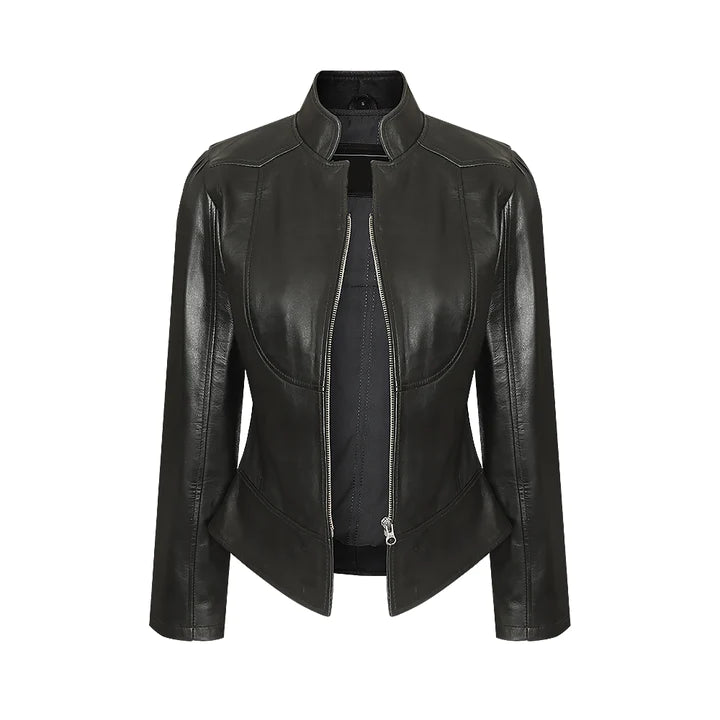 Women's Black Slim Fit Premium Leather Jacket