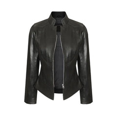 Women's Black Slim Fit Premium Leather Jacket