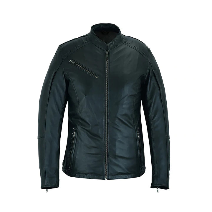 Women's Black Fringe & Rivet Original Leather Jacket