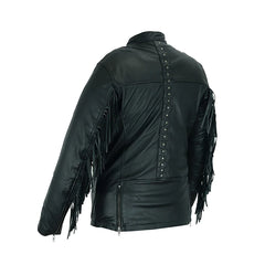 Women's Black Fringe & Rivet Original Leather Jacket