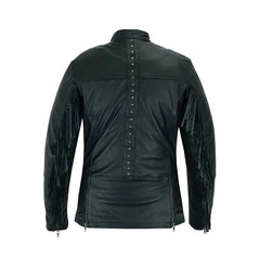 Women's Black Fringe & Rivet Original Leather Jacket