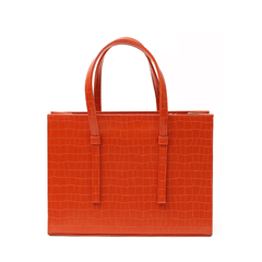 Women’s Crocodile Pattern Real Leather Tote Bag