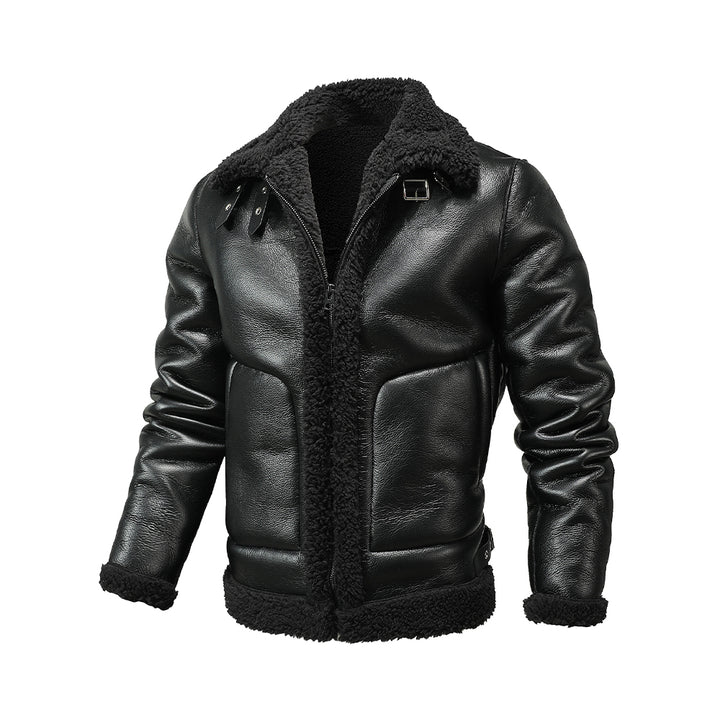 Men's Black Shearling Winter Original Leather Jacket
