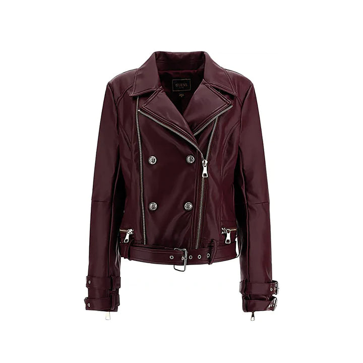 Women's Adjustable Belted Asymmetrical Zipper Moto Jacket