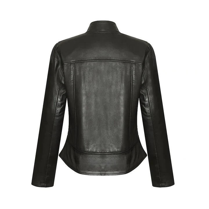 Women's Black Slim Fit Premium Leather Jacket