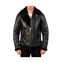 Men's Shearling Asymmetrical Original Leather Jacket