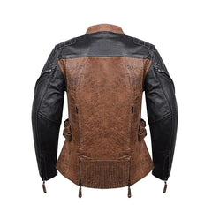 Women's Distressed Black & Brown Moto Jacket