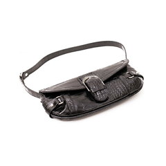 Women’s Crocodile Textured Retro Real Leather Shoulder Bag