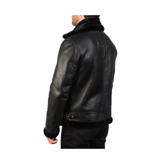 Men's Shearling Asymmetrical Original Leather Jacket