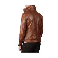 Men's Front Buttoned Original Leather Jacket