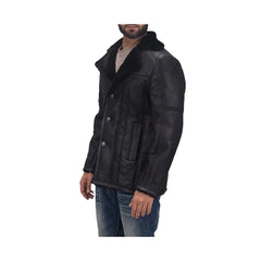 Men's Shearling Asymmetrical Original Leather Jacket