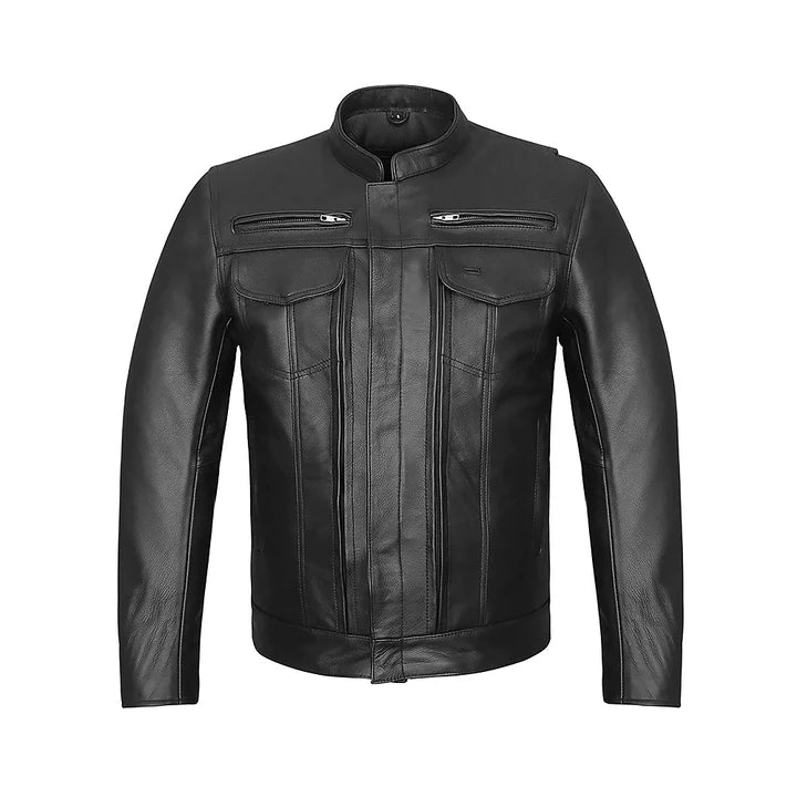 Men's Double Conceal Pockets Premium Motorcycle Jacket
