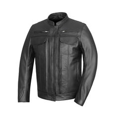 Men's Double Conceal Pockets Premium Motorcycle Jacket