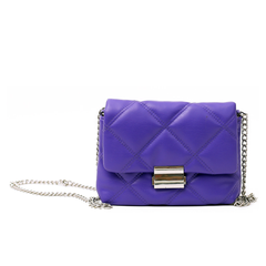 Women’s Purple Quilted Real Leather Shoulder Bag