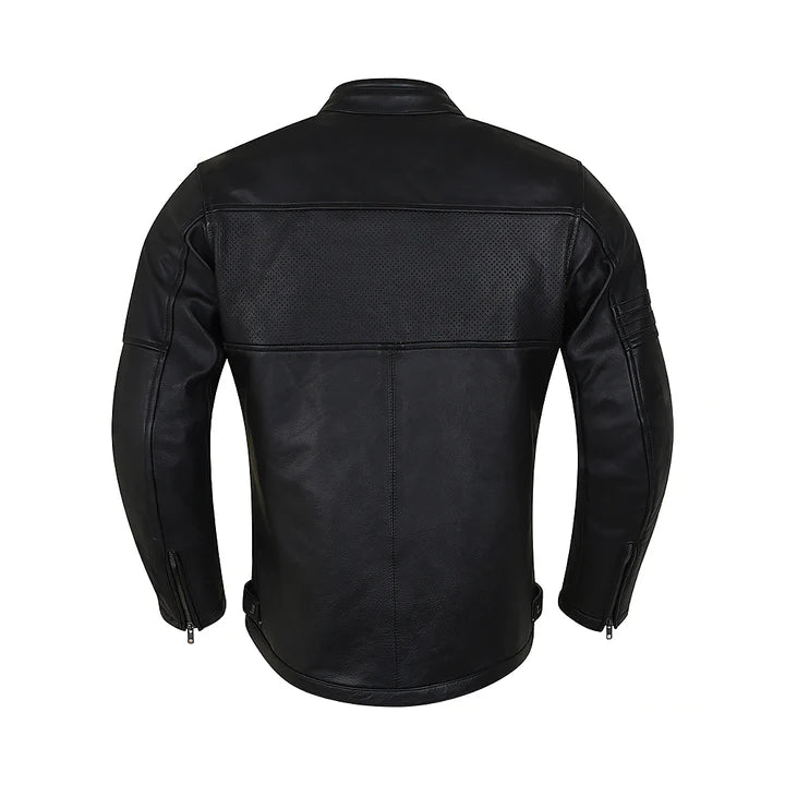 Men's Cafe Racer Genuine Leather Moto Jacket