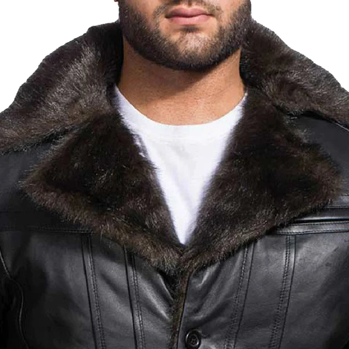 Men's Furcliff Genuine Leather Coat