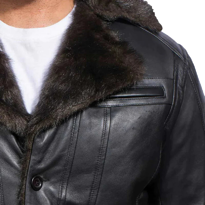 Men's Furcliff Genuine Leather Coat