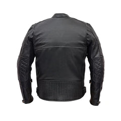 Men's Vented Original Leather Padded Moto Jacket