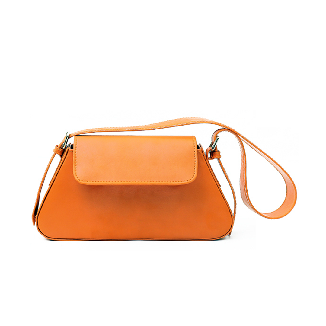 Women’s Orange Mini Real Leather Shoulder Bag