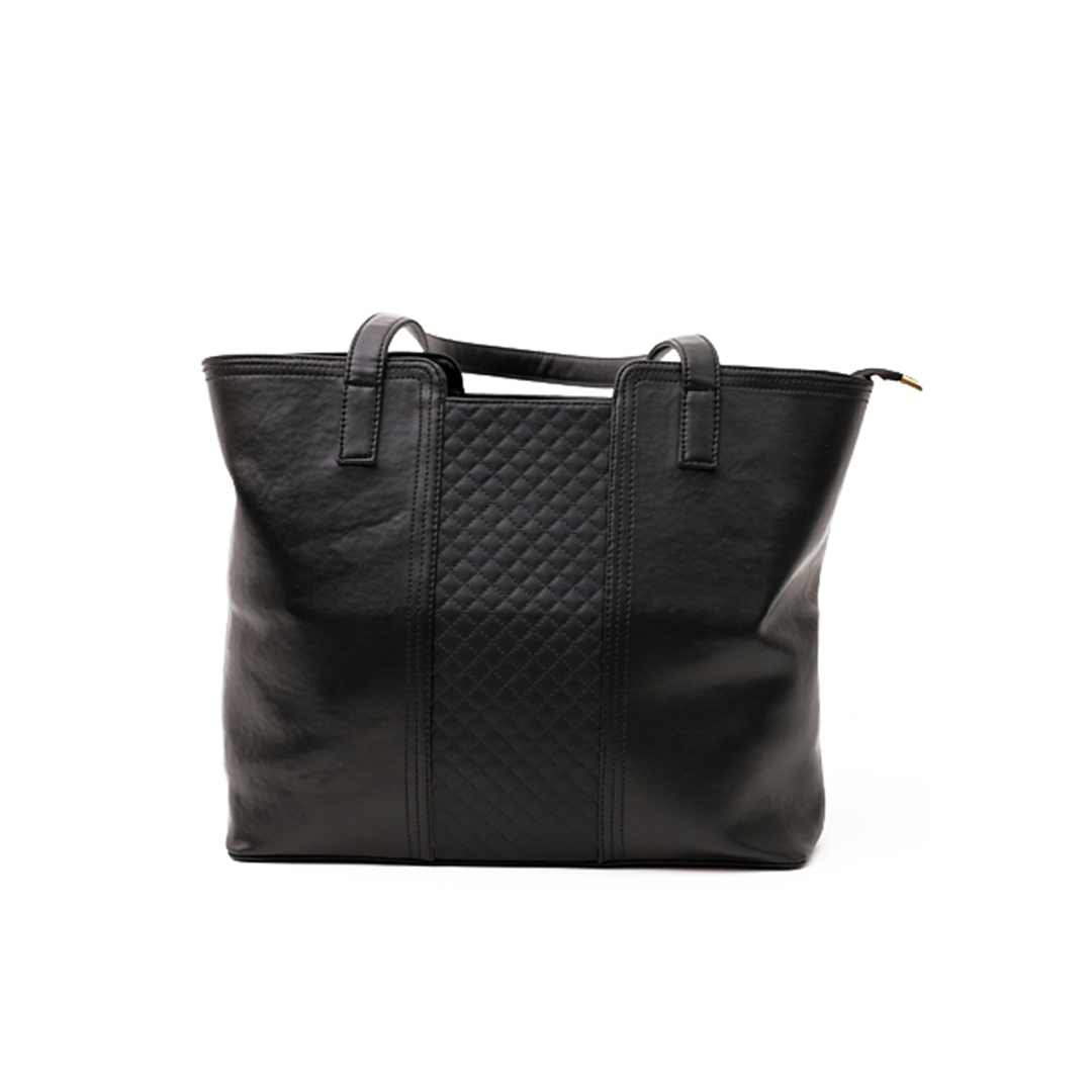 Women’s Quilted Front Real Leather Tote Bag