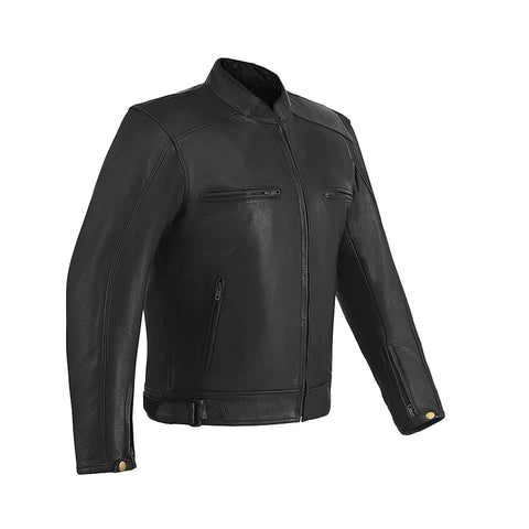 Men's Premium Leather Conceal Carry Moto Jacket