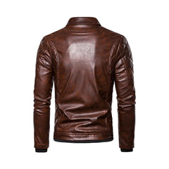 Brown Men's Removable Fur Collar Jacket