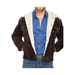 Men's Sherpa Lined Boar Suede Jacket