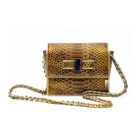 Women’s Snakeskin Pattern Real Leather Shoulder Bag