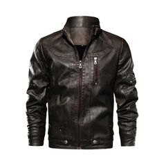 Mens Brown Road Master Full Zipper Jacket