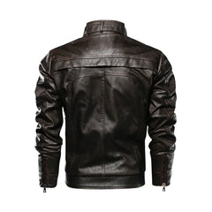 Mens Brown Road Master Full Zipper Jacket