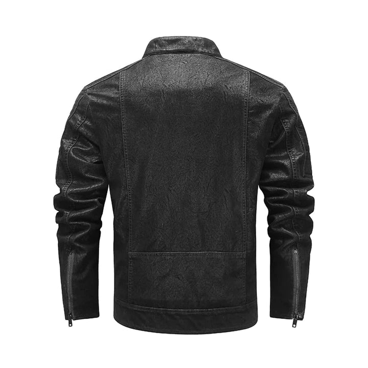 Nomad Nappa Mens Classic Genuine Leather Biker Jacket 5XL Black