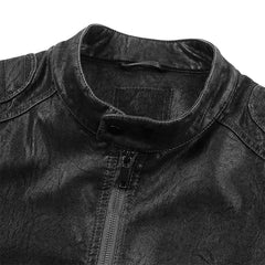 Mens Classic Genuine Leather Biker Jacket