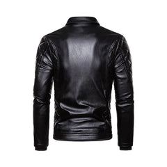 Black Men's Removable Fur Collar Jacket