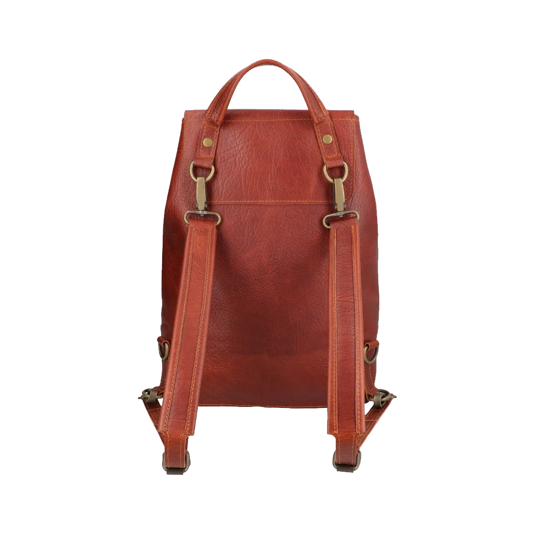 Vintage Style Textured Cow Leather Travel Backpack