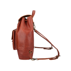 Vintage Style Textured Cow Leather Travel Backpack